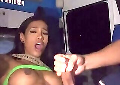L@urasaenz receives a handjob in anbulance until cumshot