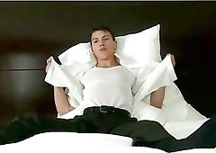 Frustrated religious boy jerks off