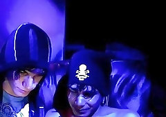 Party at the disco with two twinks fucking hard bareback