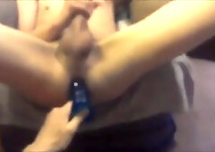 20 yr older twunk masturbates off while getting plaything in bootie