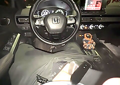 Loud Moaning And Praise *fucking In The Car* Huge Cumshot