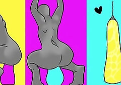 animated cutie taking toy up butt