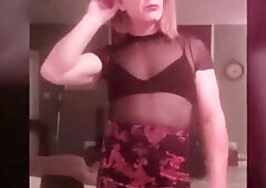 Timid ladyboy Lisa B. dressed in sumptuous apparels