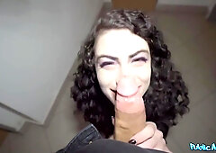 Skinny Brunette Gets Pounded On The Floor With Erik Everhard And Lydia Black