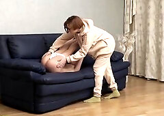 My cute real supple teen doll gets unfathomable passive stretched avid acrobatic contortion poses