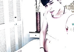 Gorgeous Latino boy milks his pecker