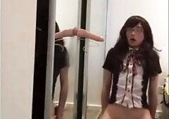 Asian Sissy and his toy 9