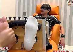 Asian man Bound: Has feet tickled