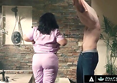 NURU MASSAGE - Karla Lane Gives Former Babysat Elias Money A Slippery Nuru Reunion Screw