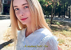 Pretty russian student needs money so she agrees to fuck with a random guy