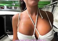 Nasty brunette pornstar with big boobs