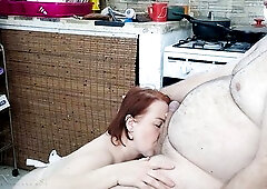 Ardent Kitchen Fellatio. That babe Swallows It All. Full movie scene on MVids.