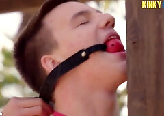 Football lads player without a condom and soles fetish bondage & discipline outdoor