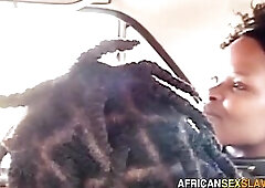 Afro wench taken out for a stroll and a coarse hardcore outside screw  For full SADOMASOCHISM scenes  visit AFRICANSEXSLAVES