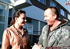 german amateur casting on street with angel next door