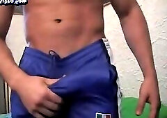 Muscle Straight Boy whit XXL Cock Jerks and Cumshot  from Brazil