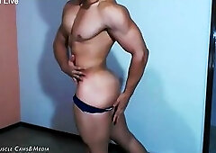 Jeremy Santos In Red and White Briefs
