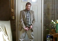 Str8 Israeli daddy jerk off in suit 8