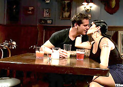 Busty t-girls ass fucking bound man