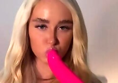 Pink Dildo Toy Tease