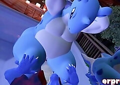Erpleasure in VR Chat: Cajun Feral Gator Breeds a Thick Anthro Lapra