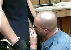 Lustful Policemen Sucking Outdoor