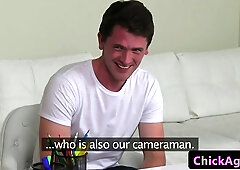 Casting agent rides clients cock in office