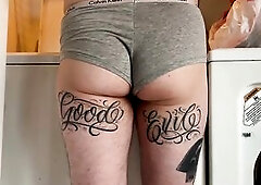 Desperately Peeing Pants During the time that Doing Laundry Up Close POV