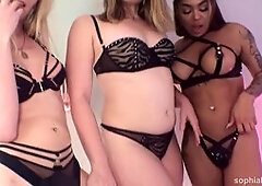 Olivia Would, Eva Maxim, and Sophia Burns in a thrilling double shemale-female encounter