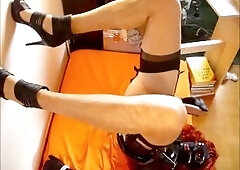 Hot compilation of first-timer getting off in undergarments and giving herself facials