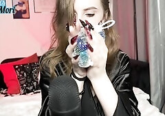 ASMR Vampire eating, nails, plastic and stones