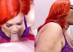 Oral pleasure POV and Side View Dual Screen