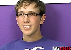 Twink is interviewed before masturbating