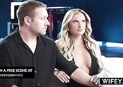 WIFEY Blond Baddie Anastasia Shades Takes A Giant BBC Creampie As Hubby Watches