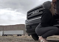 We were on the road and stop to pee but I ended up draining his cum likewise in a very risky place. Then whilst we were at dinner we snuck off to the 