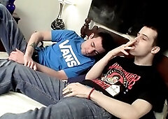 Stroking each other, gay porn, slip