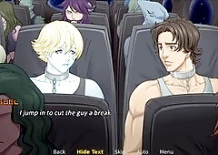 Guy plays with himself in gay anime style