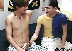 Fresh straight college teens get gay hazing