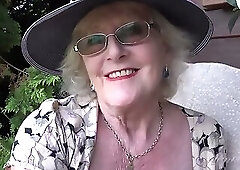 Auntjudys - 66yo Hairy Mature GILF Mrs. Claire Sucks Your Cock in the Garden (pov)