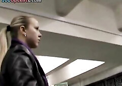 Who will you see in this episode? Jaw-dropping golden-haired with long hair put in a pony tail, wearing form-fitting short dress. Of course you'l