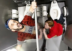 Helping hand at the urinals - Romeo Davis & Kyle Connors