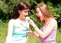Gorgeous lesbian outdoor fuck with Alexis Crystal and Morgan Blanchette