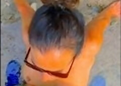 My Allies wife gets bare and sucks knob in the midst of camping tour-hot giant facial cum