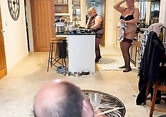 After having their meal. It’s time for 'em to do their duties and do the washing up. How often will I be punishing 'em for misbehaviour.