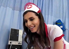 Busty ts nurse Korra Del Rio releases patients cock tension