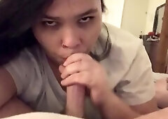 Sucking Him Off POV - Amateur Blowjob Video