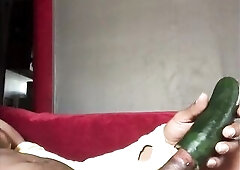Screwing a cucumber untill I bust harddddd