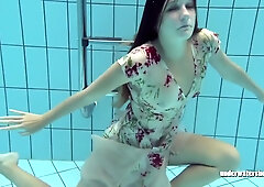 Lucy Gurchenko Strips Underwater And Shows Hairy Vagina
