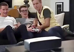 Threessome young handsome boys Blake Mitchell Belami