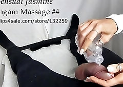 Chick gets her man's cock greased and stroked very nicely